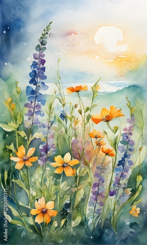 Beautiful field meadow flowers	