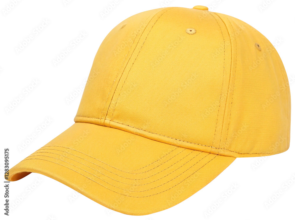 Fototapeta premium yellow baseball cap isolated on white background