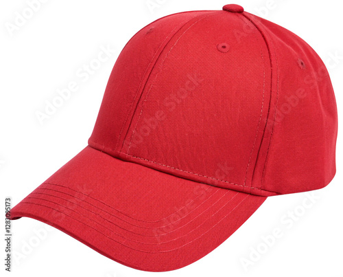 red baseball cap isolated on white background