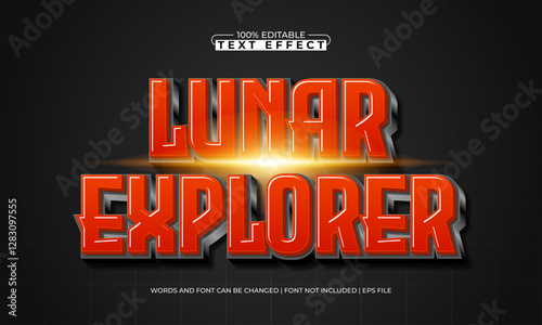 lunar explorer editable text effect with a space and galaxy text style