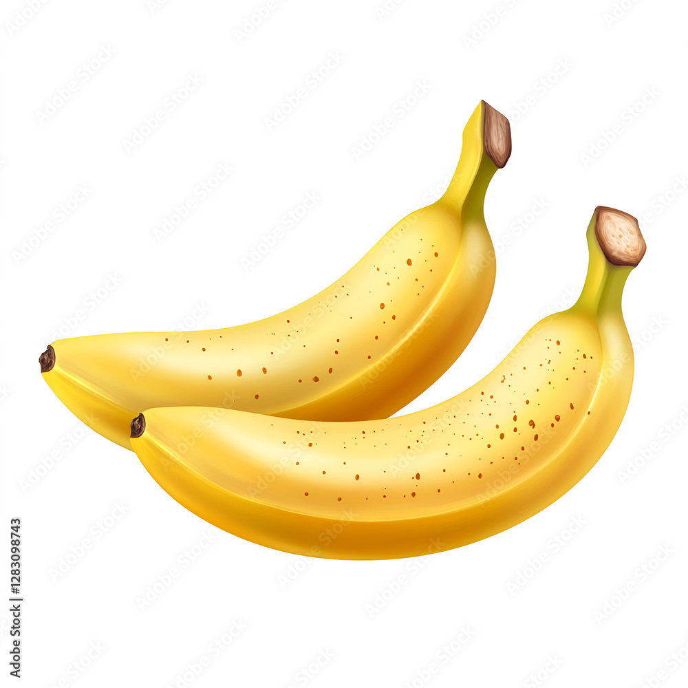 Two Ripe Bananas Isolated on White Background Two Ripe Bananas Isolated on White Background