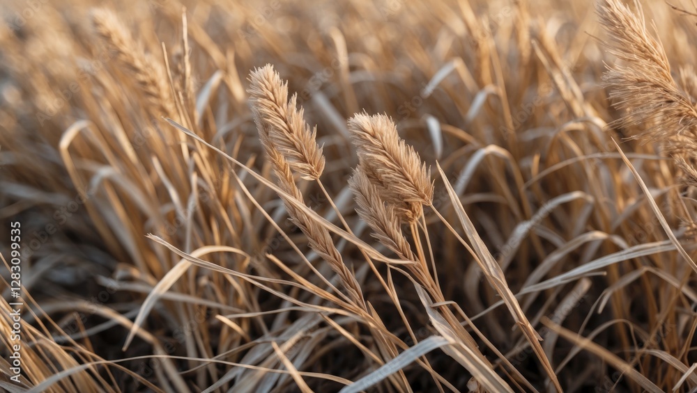 Golden Dry Grass Close-up with Selective Focus Highlighting Textures and Natural Beauty in Sunlight Golden Dry Grass Close-up with Selective Focus Highlighting Textures and Natural Beauty in Sunlight