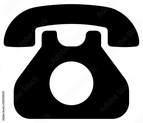 黒電話のアイコンマークピクト