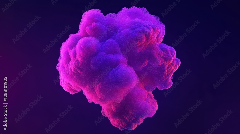 Fototapeta premium Abstract pink and purple smoke cloud on dark background.