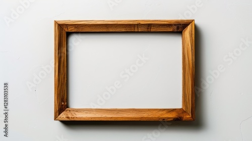 Rustic Wooden Frame Mockup Empty Picture Frame on White Wall Blank Wood Frame Template for Design