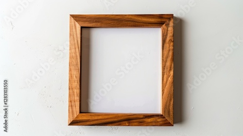 Elegant Wooden Picture Frame Empty Square Rustic Brown Home Decor Mockup