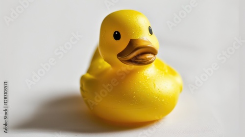 Wet Yellow Rubber Duck Toy Baby Bath Time Fun Adorable Cartoon Duckling
