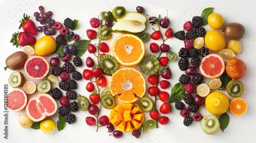 Vibrant Assortment of Fresh Tropical Berries Fruits Healthy Eating Concept