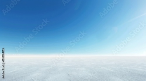 Vast White Landscape Under a Clear Blue Sky Serenity and Open Space Perfect Background
