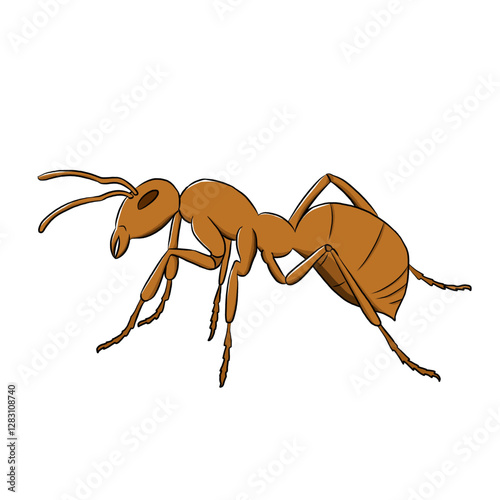 Ant illustration, ant vector icon isolated on white background.