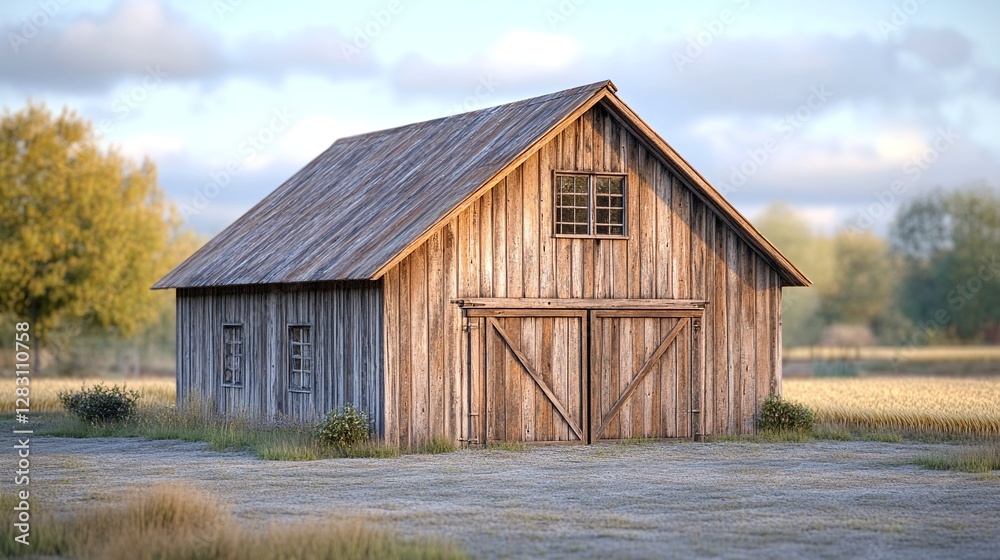scenic old barn in a traditional countryside farm, wooden rustic structure used for harvest storage and farming, historic rural homestead with wheat seed and agricultural charm scenic old barn in a traditional countryside farm, wooden rustic structure used for harvest storage and farming, historic rural homestead with wheat seed and agricultural charm