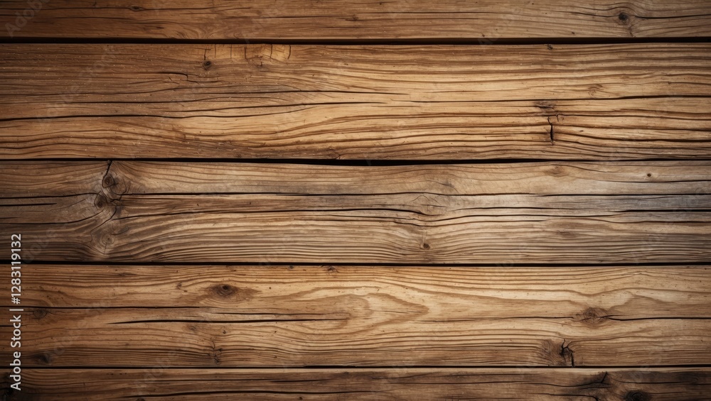 Wooden texture background with horizontal planks in natural tones showcasing grain patterns and knots Wooden texture background with horizontal planks in natural tones showcasing grain patterns and knots
