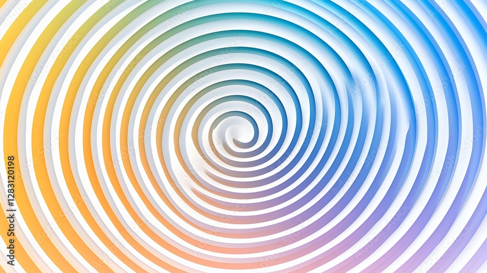 Vibrant Gradient Spiral Pattern with Concentric Circles in Blue, Orange and Purple Vibrant Gradient Spiral Pattern with Concentric Circles in Blue, Orange and Purple