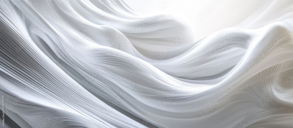Futuristic abstract wallpaper showcasing smooth flowing white waves with soft gradients, creating a dynamic and engaging visual experience. Futuristic abstract wallpaper showcasing smooth flowing white waves with soft gradients, creating a dynamic and engaging visual experience.