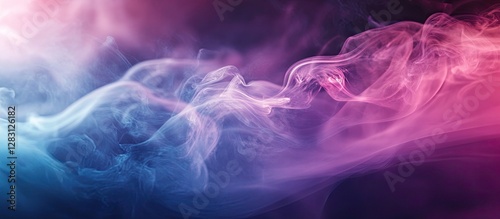 Vibrant abstract smoke background with swirls of pink, purple, and blue colors flowing gracefully across the frame creating a dreamy atmosphere.