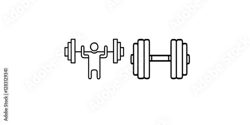 Print    Weightlifting outline icons, minimalist vector illustration ,simple graphic element Isolated on white background