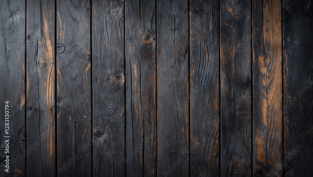 Fototapeta premium Dark wooden texture background with vertical planks featuring natural grain and subtle lighting for rustic design elements