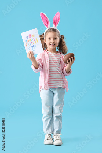 Cute little girl in bunny e...