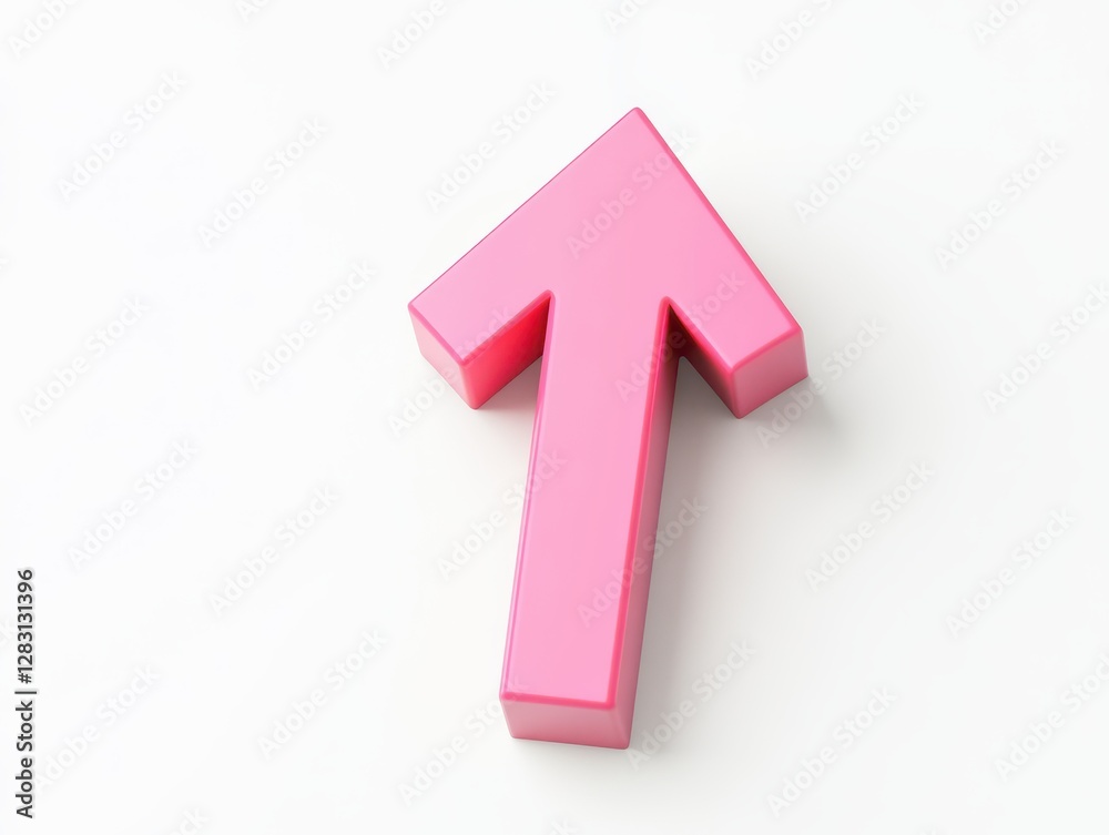 3D Up Arrow Icon Illustrating Business Growth and Success
