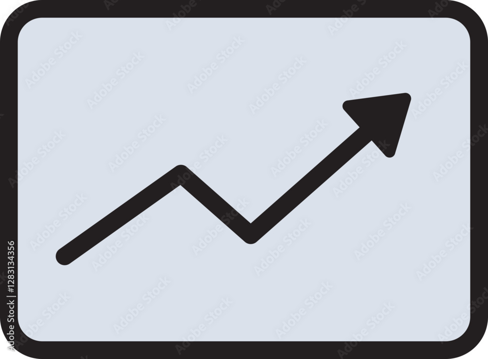 Growth Line Chart Filled Line Icon Growth Line Chart Filled Line Icon
