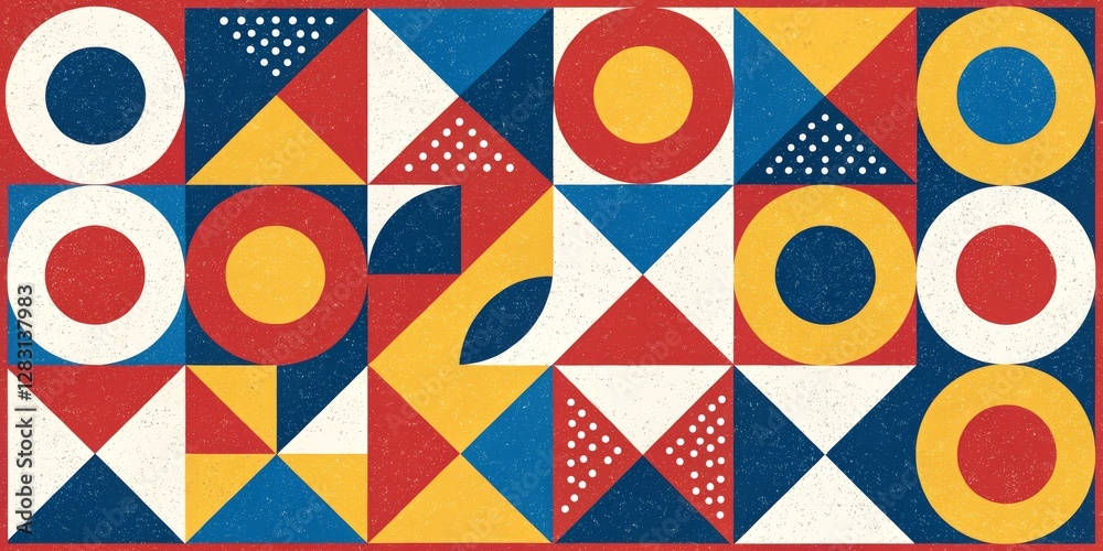 Geometric Abstract Composition Circles, Triangles, Retro Color Palette,Mid Century Modern, Geometric Pattern Geometric design, Abstract art Geometric Abstract Composition Circles, Triangles, Retro Color Palette,Mid Century Modern, Geometric Pattern Geometric design, Abstract art
