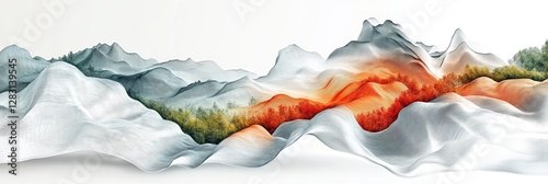 Wallpaper Mural Abstract Mountain Landscape Draped in Fabric A Serene Artistic Composition Torontodigital.ca