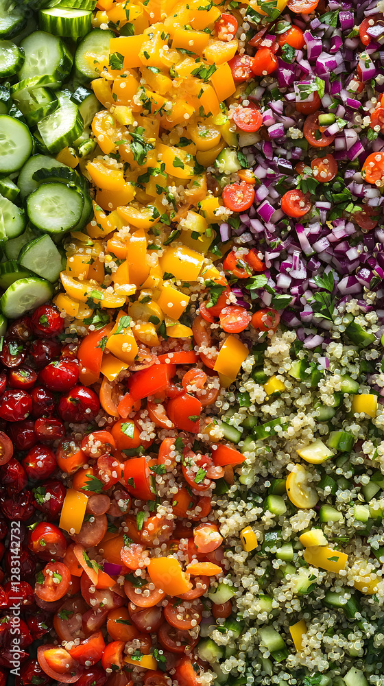 Colorful and Nutritious Quinoa Salad: A Vibrant Blend of Veggies and Flavors with Lemon Vinaigrette Colorful and Nutritious Quinoa Salad: A Vibrant Blend of Veggies and Flavors with Lemon Vinaigrette