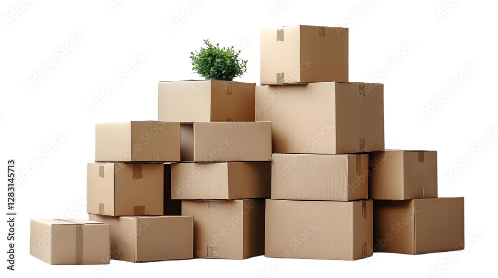 Stack of cardboard boxes isolated on white background Stack of cardboard boxes isolated on white background