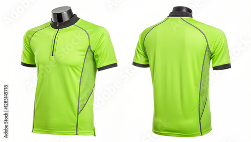 Vibrant green gym T-shirt with black accents, crafted for athletes and fitness enthusiasts, ensuring comfort and breathability.
