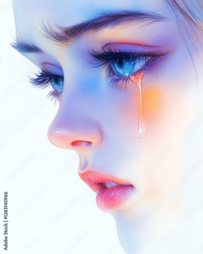 Fototapeta premium Emotional portrait with expressive eyes.