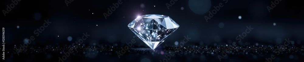 Brilliant diamond sparkling on black velvet background, gemstone, elegance, precious stone Brilliant diamond sparkling on black velvet background, gemstone, elegance, precious stone