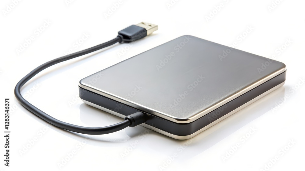 External Hard Drive on White Background External Hard Drive on White Background