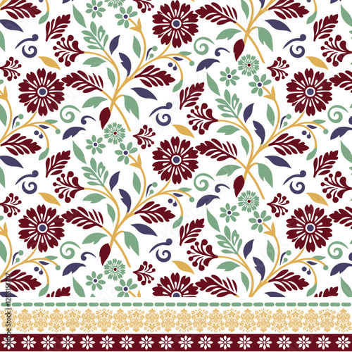seamless floral border design with intricate texture for poster and invitation templates
