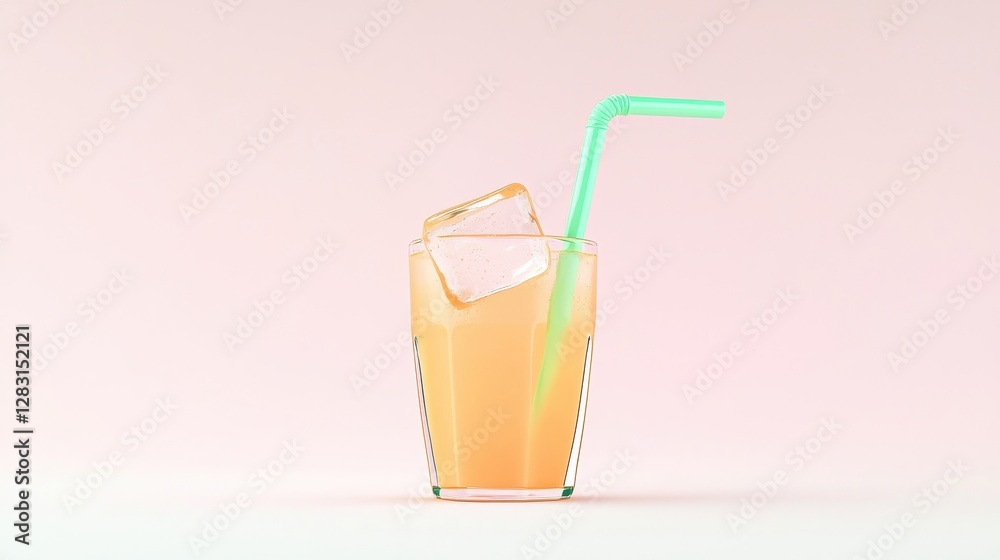 Refreshing Iced Coffee in Glass with Straws and Ice Cubes for a Chilly Beverage Experience Refreshing Iced Coffee in Glass with Straws and Ice Cubes for a Chilly Beverage Experience