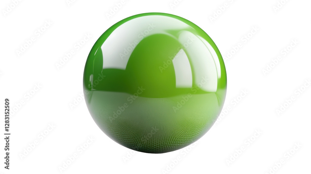 green sphere ball 3d render icon isolated on white background green sphere ball 3d render icon isolated on white background