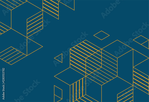 Abstract background with cubes and lines. Vector illustration for your design.