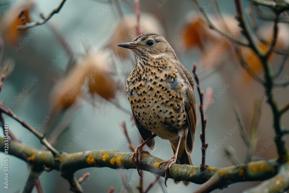 The mistle thrush (Turdus viscivorus), also spelled missel thrush, is a bird common to much of Europe, temperate Asia and North Africa The mistle thrush (Turdus viscivorus), also spelled missel thrush, is a bird common to much of Europe, temperate Asia and North Africa
