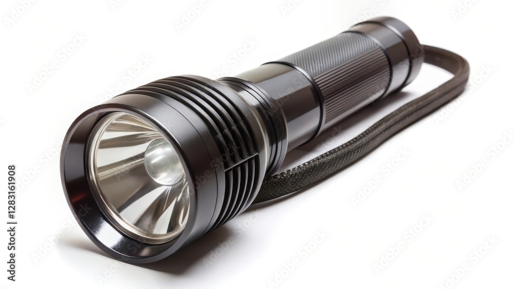 Black Flashlight on White Background Black Flashlight on White Background