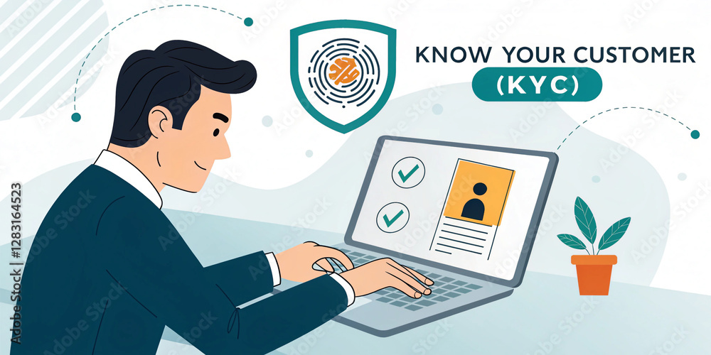 Businessman Engaging in Know Your Customer (KYC) Concept for Compliance