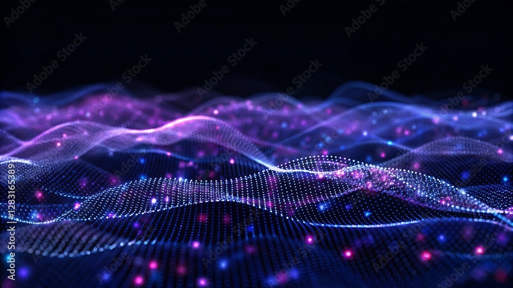 Cyberspace. data flow, digital generation, electronic field, processed data waves, big data analytics 3D illustration. Digital generation, electronic field, processed data waves Cyberspace. data flow, digital generation, electronic field, processed data waves, big data analytics 3D illustration. Digital generation, electronic field, processed data waves