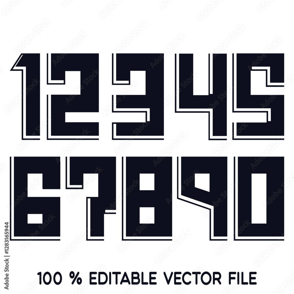 Number alphabet set, classic american, college style font. Uniform letter in black with a black outside contour line. Vintage sport font.For jersey, t-shirt, basketball, baseball, football. vector Number alphabet set, classic american, college style font. Uniform letter in black with a black outside contour line. Vintage sport font.For jersey, t-shirt, basketball, baseball, football. vector