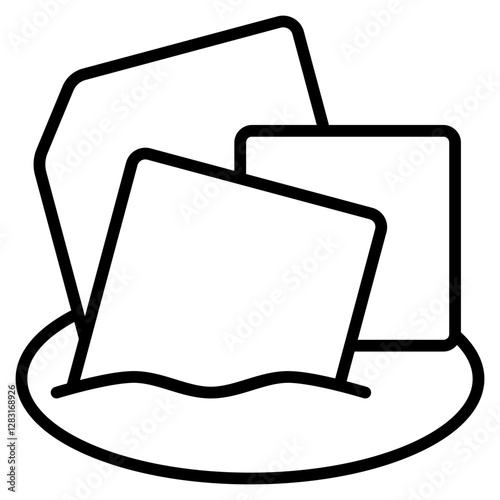 ice cube icon with outline style. Suitable for website design, logo, app and UI. Based on the size of the icon in general, so it can be reduced.