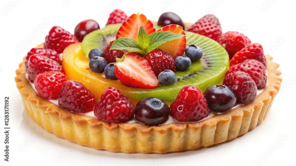 Fruit Tart on White Background Fruit Tart on White Background