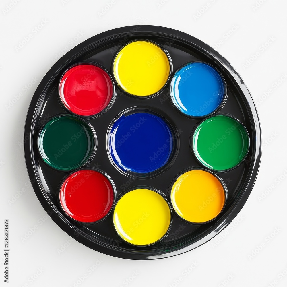 Circular Paint Palette with Vibrant Colors, Paint Tray, Art Supplies Color mixing, Painting Circular Paint Palette with Vibrant Colors, Paint Tray, Art Supplies Color mixing, Painting