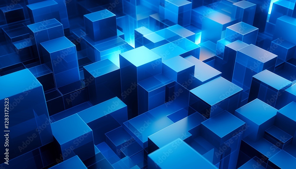 abstract blue background with cubes squares abstract blue background with cubes squares