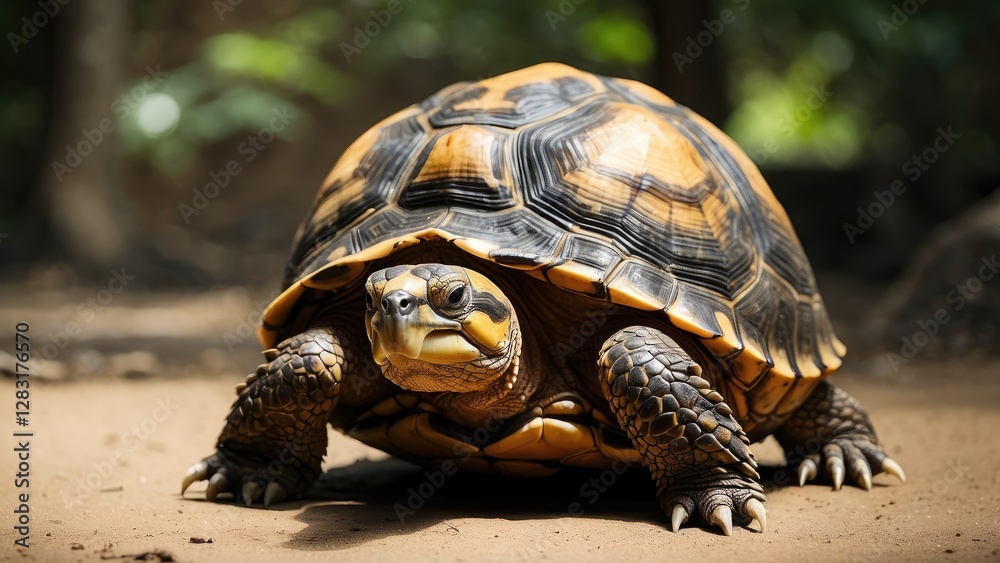 1. **Giant Tortoise on Curieuse Island in the Seychelles Forest** 1. **Giant Tortoise on Curieuse Island in the Seychelles Forest**
