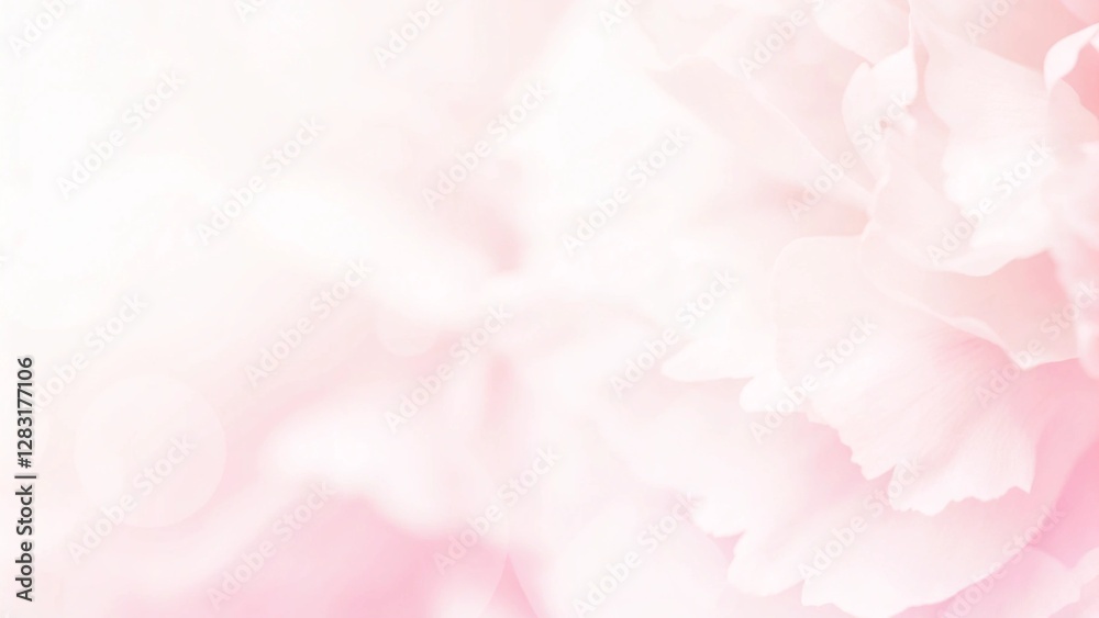 Fototapeta premium Banner for a website with a closeup view of pink eustoma flower. Soft pastel wedding background.