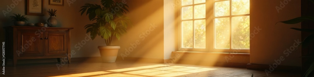 Fototapeta premium Luz de d?a rayo de luz que entra por la ventana, Natural Light, Ray of Light