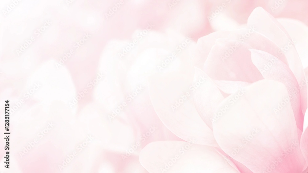 Obraz premium Banner for a website with a closeup view of pink eustoma flower. Soft pastel wedding background.