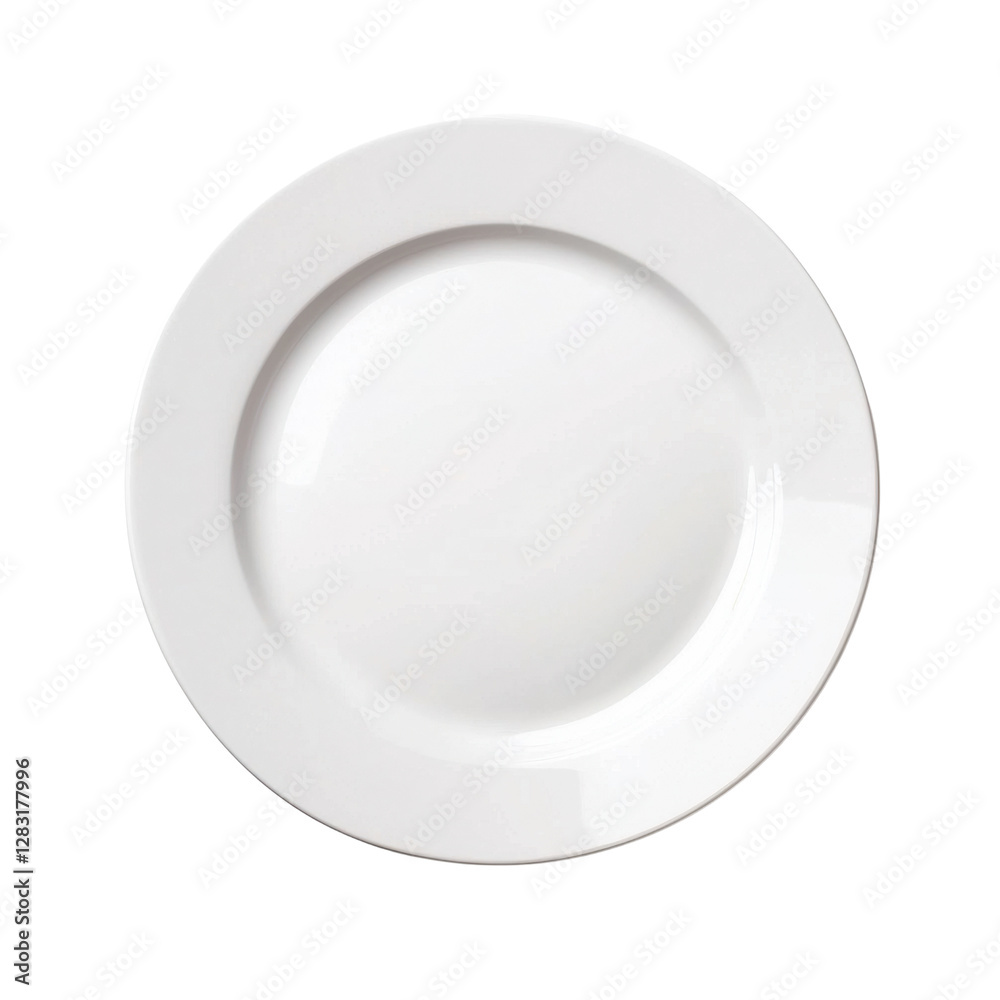 Simple white dinner plate on a black background Simple white dinner plate on a black background